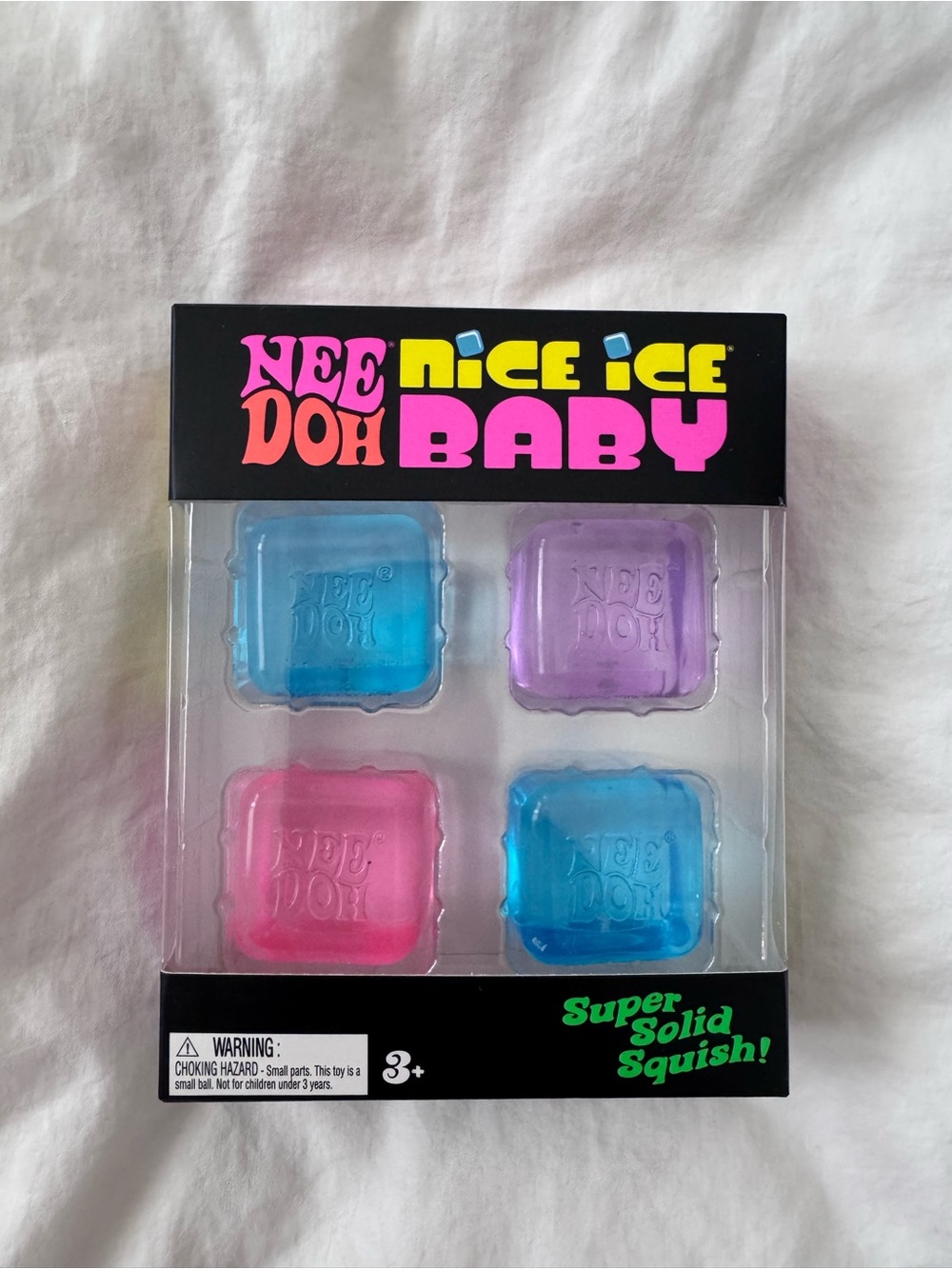 Nee Doh Nice Ice Baby 4-Pack Squishies - Blue, Purple, Pink